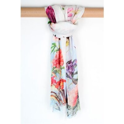 Foulard con estampado flores